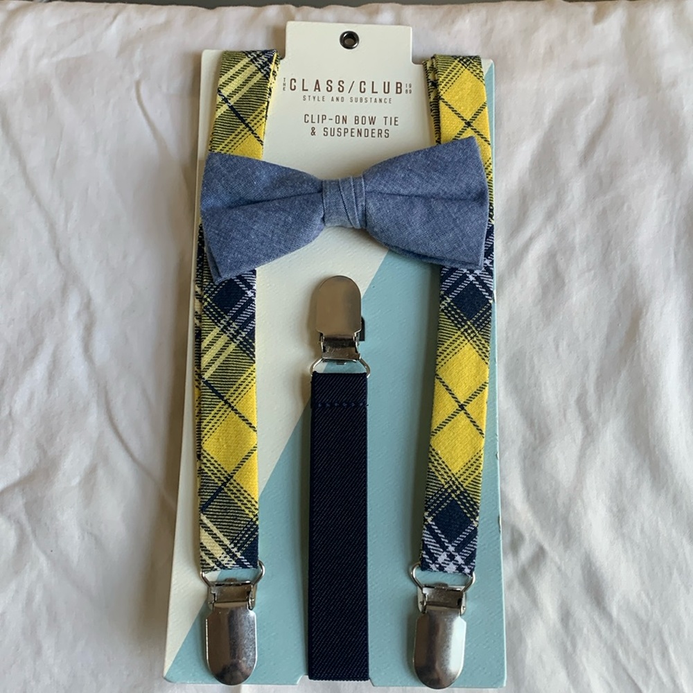 NWT Class Club Bow Tie and Suspender Set